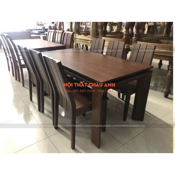 Bàn ăn 6 ghế sồi Nga BA068